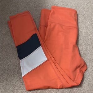 Orange Leggings with Color Block Design
